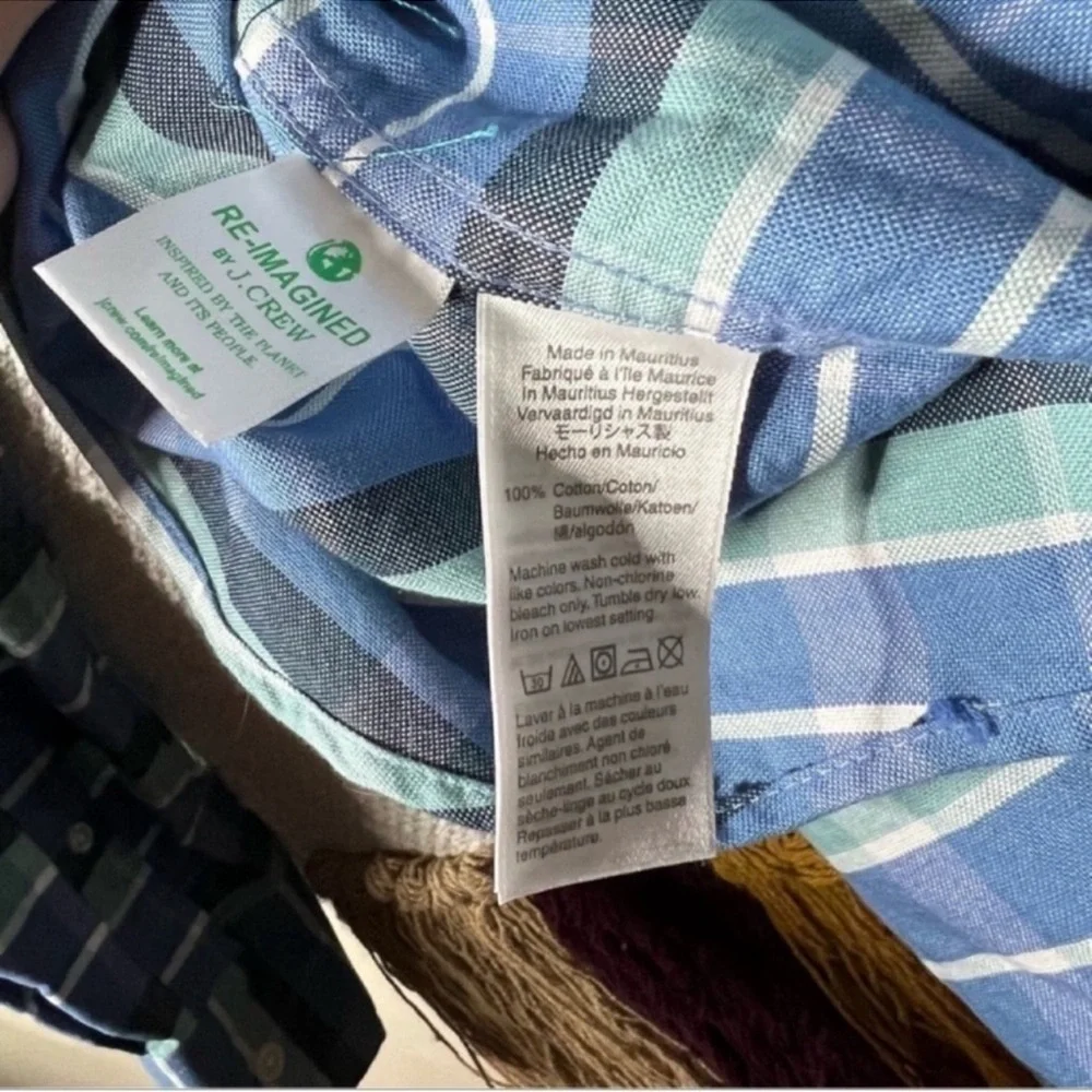 J. Crew Plaid Slim Flex Oxford Button Down Shirt Small